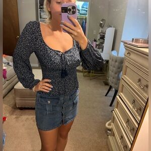 Smocked floral top